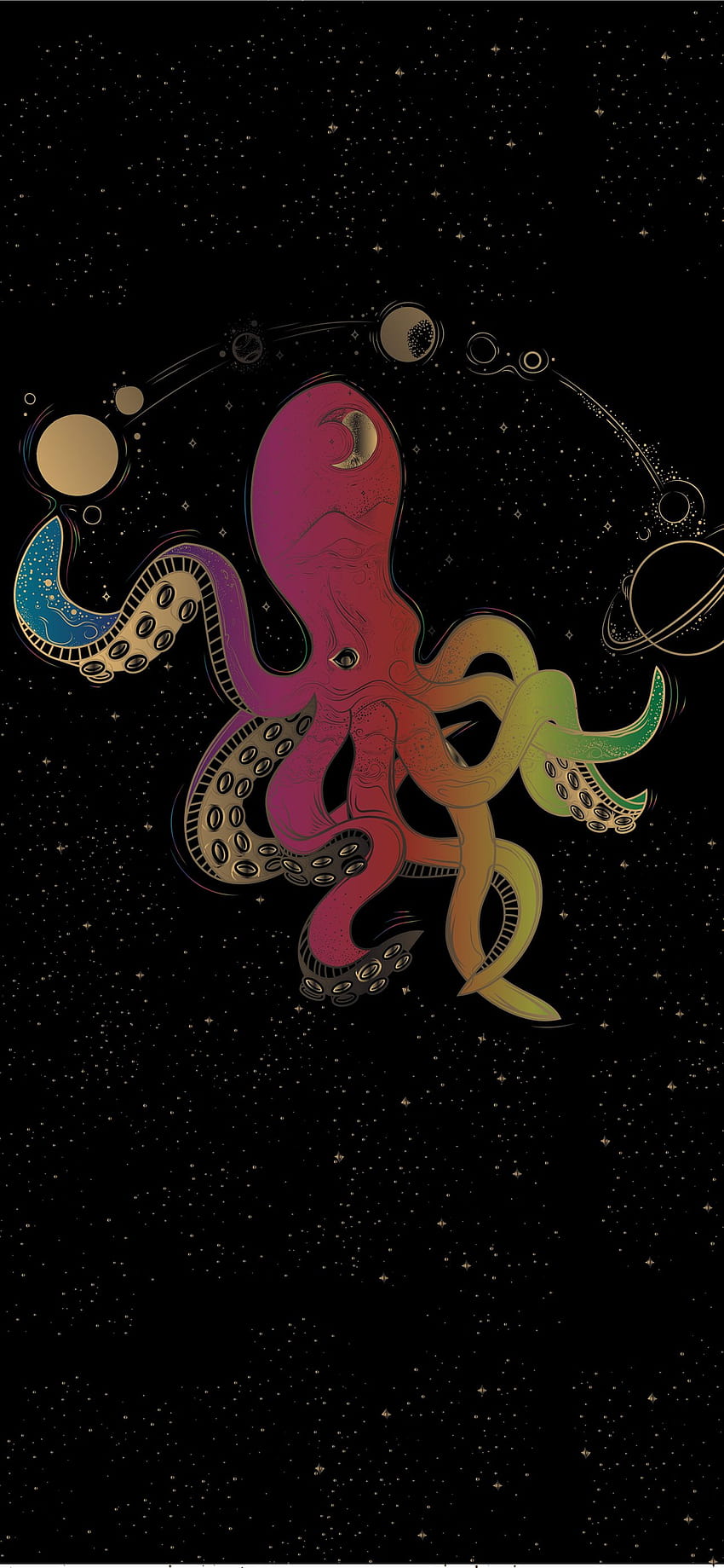 Най-новият Octopus iPhone, сладък октопод HD тапет за телефон