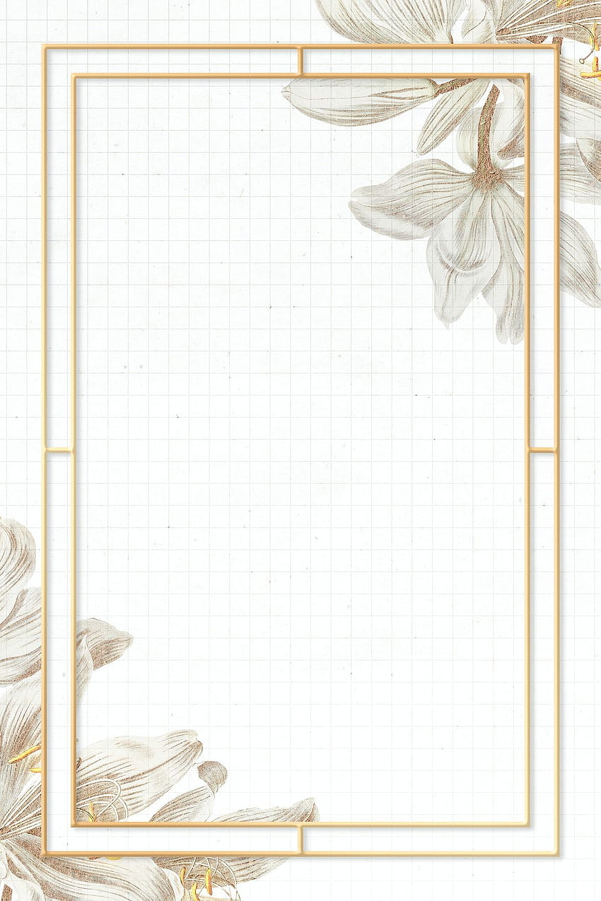 premium illustration of Vintage white lily flower frame on grid HD phone wallpaper