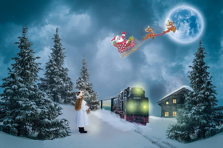 Christmas Train , Backgrounds, Christmas Train Snow Hd Wallpaper 