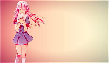 Wallpaper girl, anime, mirai nikki, gasai yuno, madskillz for