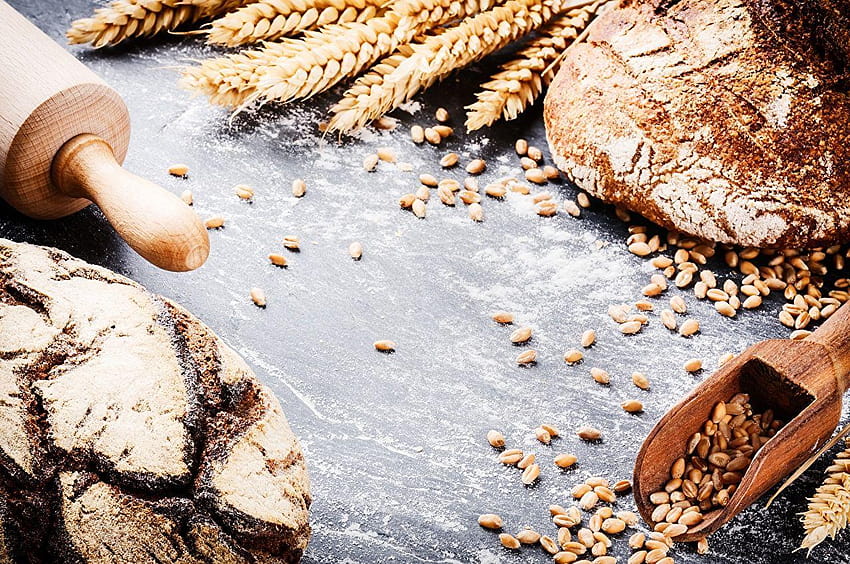 신선한 빵 밀 빵 곡물 스파이크 식품 과자 HD 월페이퍼
