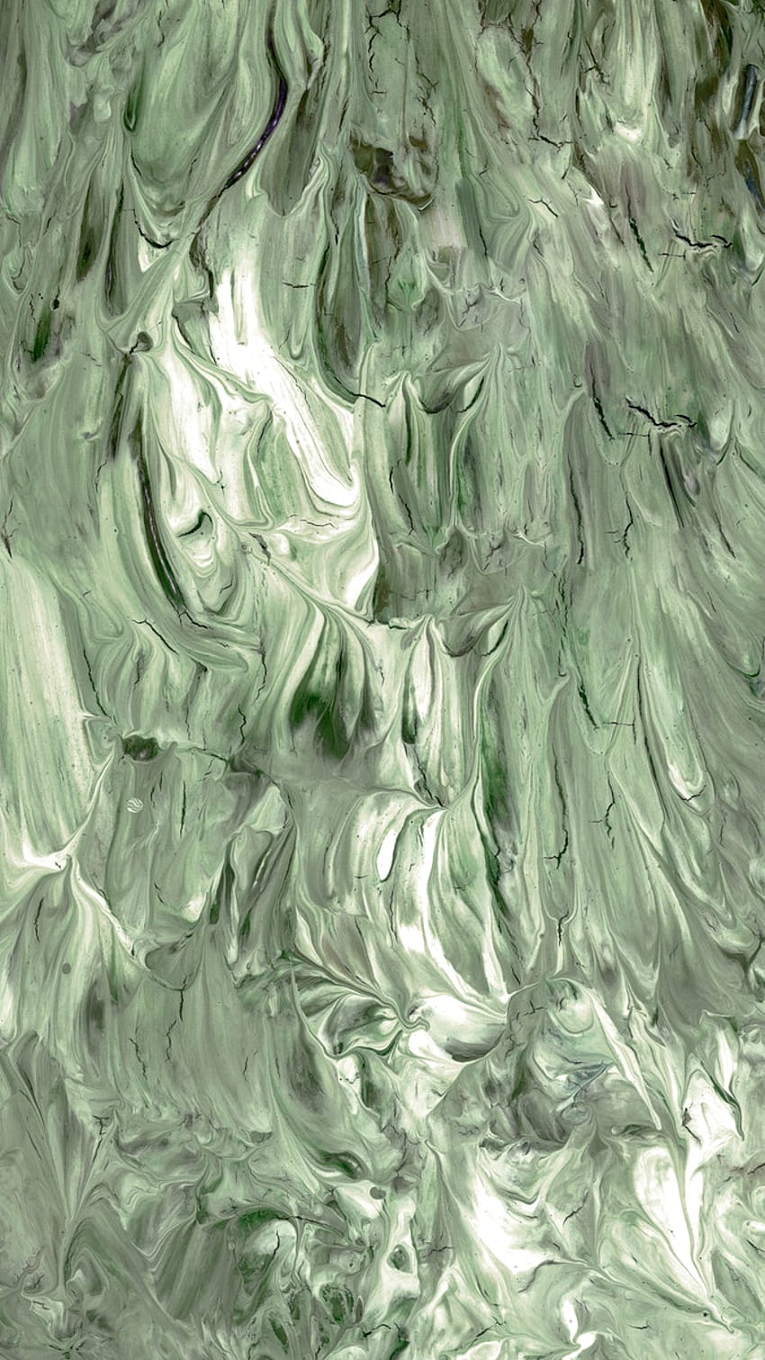 Pincelada de acrílico verde texturizada, pincel verde Papel de parede de celular HD