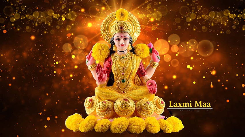 Lakshmi Devi With Gold, lord lakshmi devi HD wallpaper
