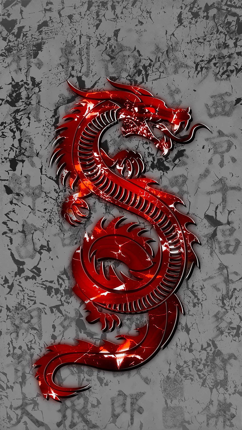 MuchaTseBle, chinesischer roter Drache HD-Handy-Hintergrundbild