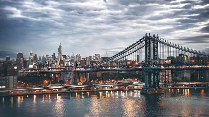 Manhattan Bridge Into The City Backgrounds, new york city manhattan ...