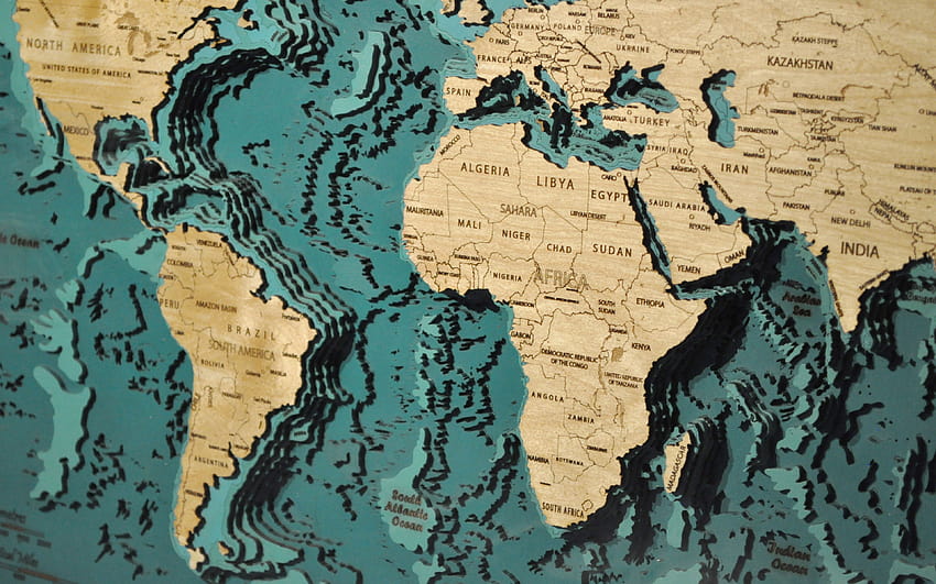 дървена 3D карта на света, глобус, концепция за карта на света, произведения на изкуството, творчески, карта на света, дървена карта на света, карти на света с резолюция 3840x2400. Висококачествена карта на Турция HD тапет