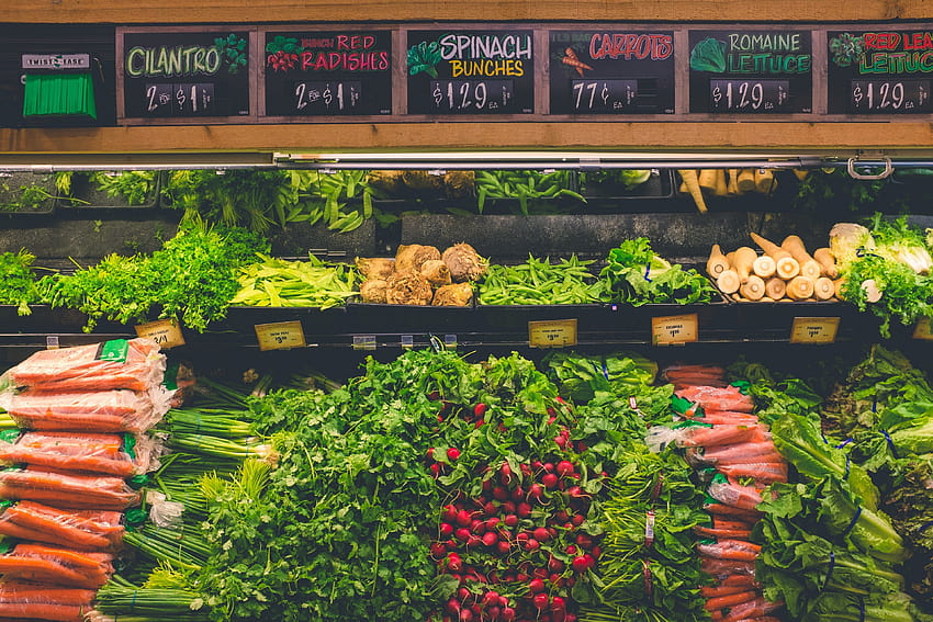 식료품 가게 식료품 야채와 당근, 슈퍼마켓 HD 월페이퍼