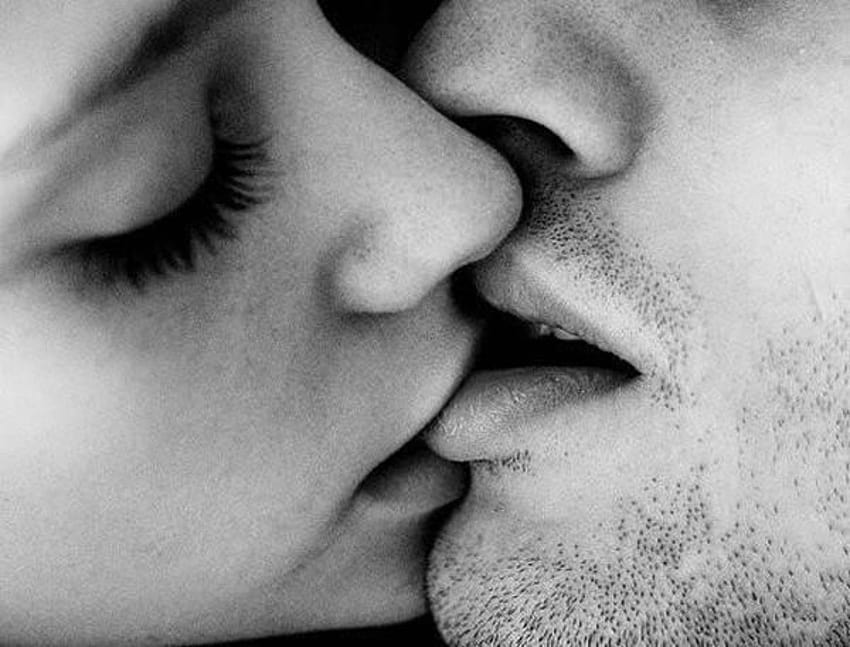 Lip Kisses Cave Black N White, Lippen küssen sich mobil HD-Hintergrundbild