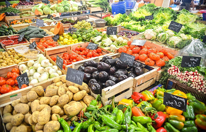 Cibo, sano, verdure, patate, alta risoluzione, supermercato Sfondo HD