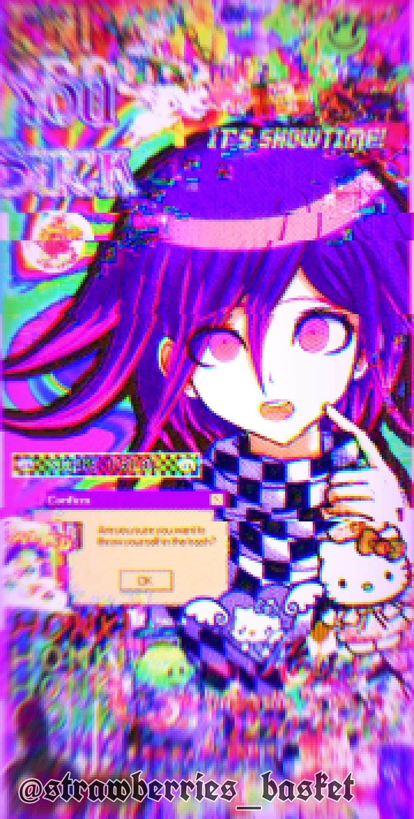 ☆ vισℓεт тнε нε∂gεнσg ☆ on d a n g a n r o n p a, kidcore anime HD phone wallpaper