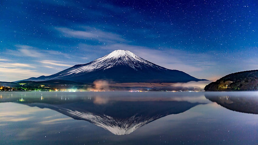 1920x1080 Mount Fuji Night Reflections Laptop Full, réflexion du mont fuji Fond d'écran HD