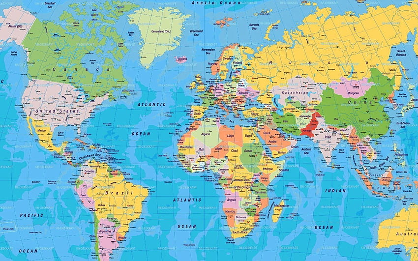 Geograficzna mapa świata o wysokiej rozdzielczości F jako geograficzna mapa świata, mapa świata Tapeta HD