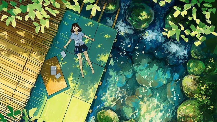 Lofi Anime Aesthetic Laptop, verano estético de anime fondo de pantalla