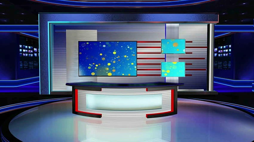 Набор за виртуално студио за новини, фоново видео за телевизионно студио HD тапет