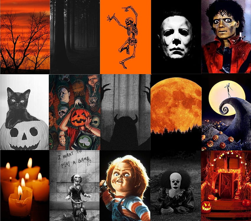 DIGITALE Drucke, HALLOWEEN, SCARY, Creepy Vibes, Horror, Spooky Season, Set von 85, Ästhetik, Collage-Kit, Halloween-Collage-Ästhetik HD-Hintergrundbild