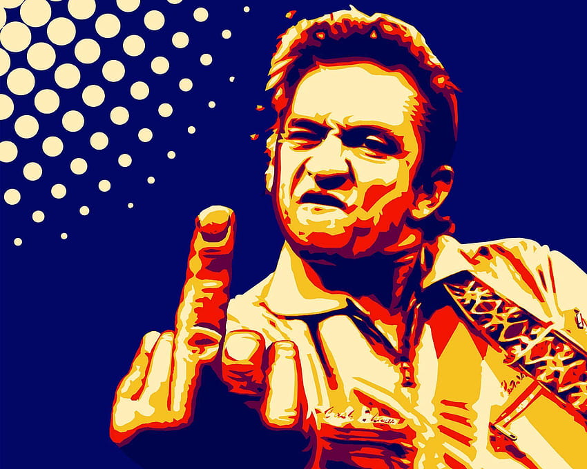 Johnny Cash Middle Finger, rockabilly HD wallpaper