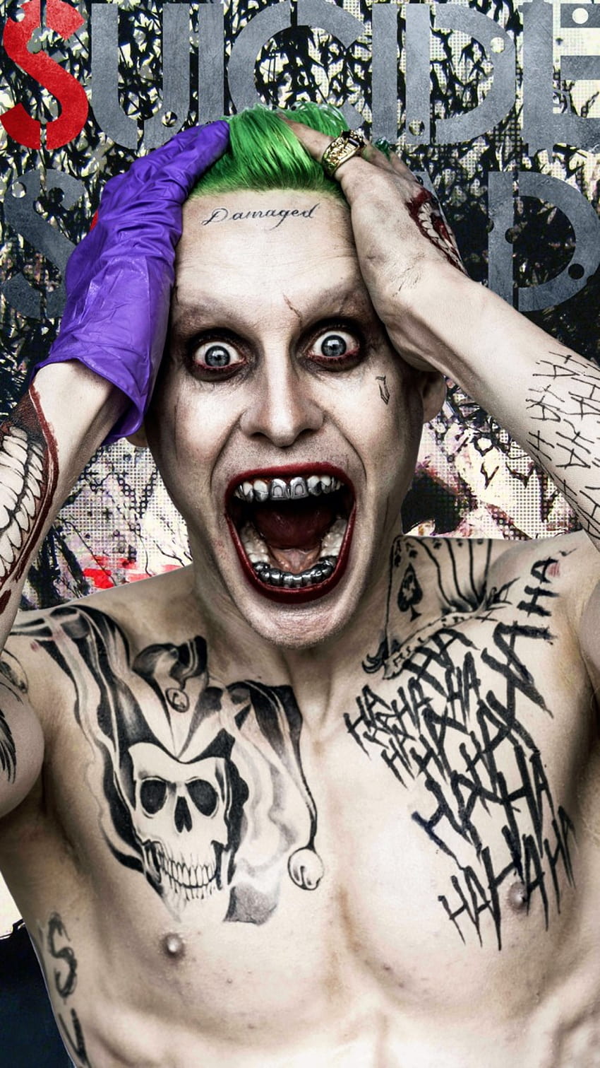 Suicide Squad Joker Dañado Tatuajes IPhone 6 – PNG Vector, PSD, Prediseñadas, Plantillas, suicide squad joker iphone fondo de pantalla del teléfono