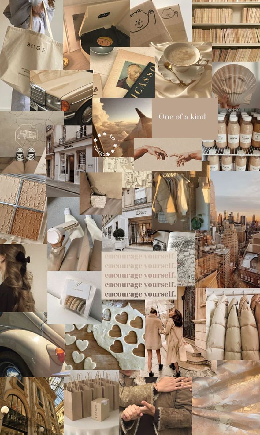 Beige aesthetic bonito chic collage fashion light moodboard simple  white HD phone wallpaper  Peakpx