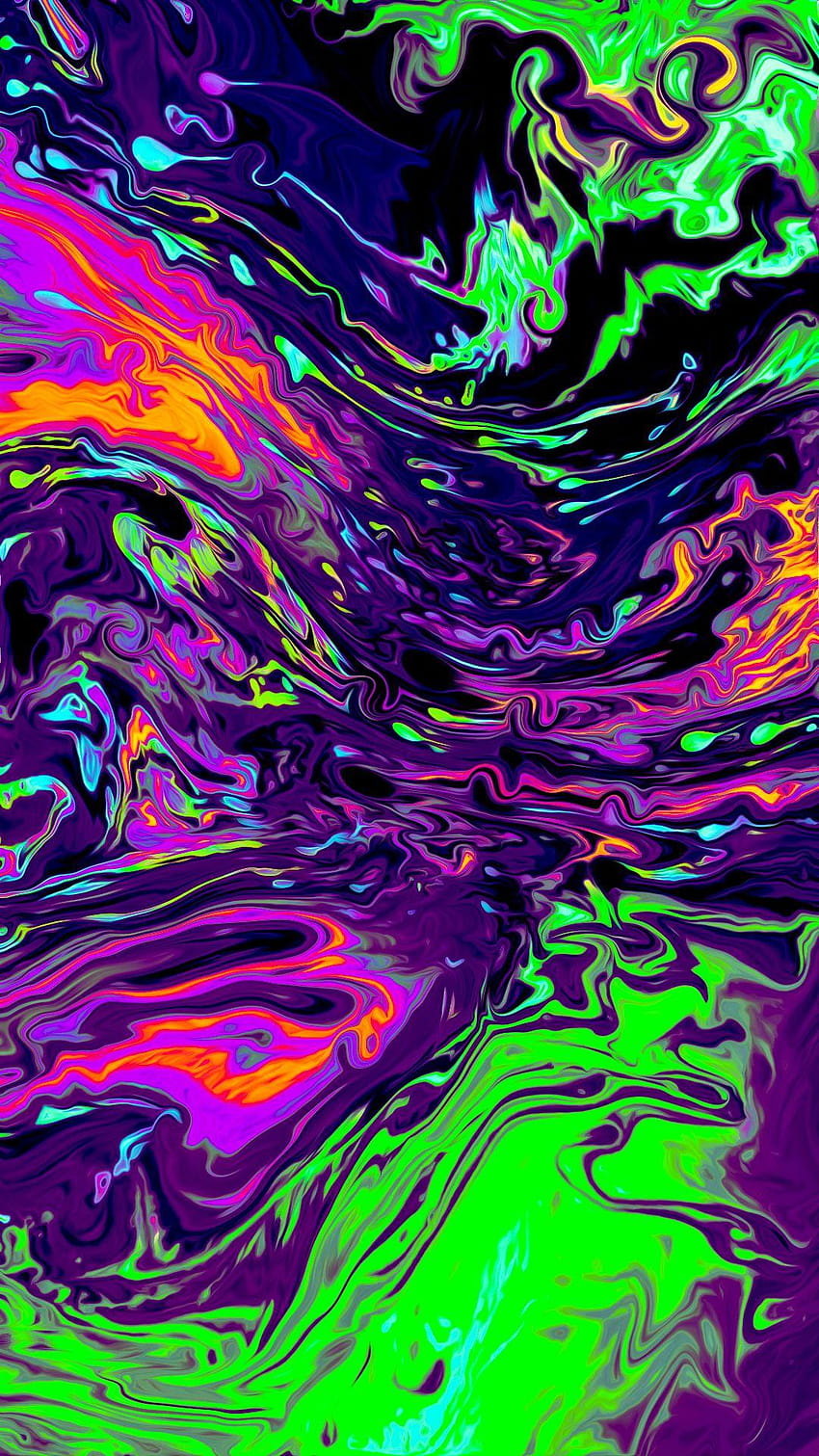 Regenbogenfarbene flüssige Kunst., farbenfrohes flüssiges Design HD-Handy-Hintergrundbild
