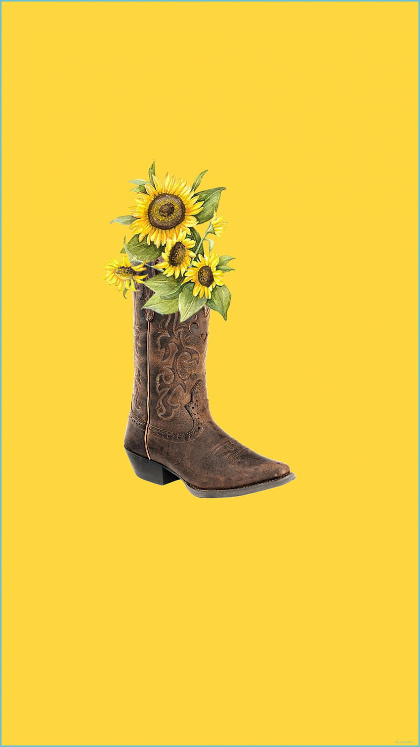 1920x1080px, 1080P Free download | Cowgirl Sunflower Boots IPhone ...