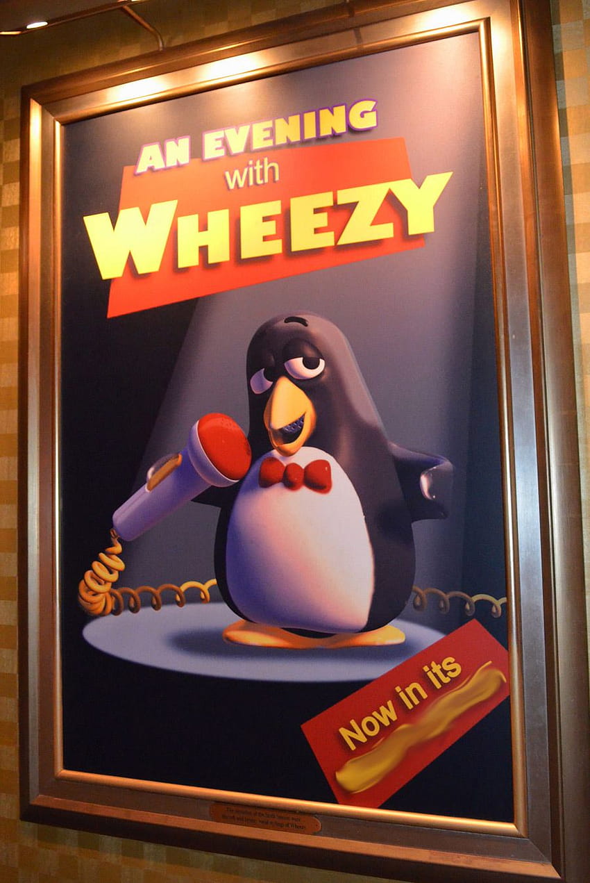 Beenden Sie das Disney Parks-Schild: Wheezys Auftritt bei Mickey's PhilharMagic HD-Handy-Hintergrundbild
