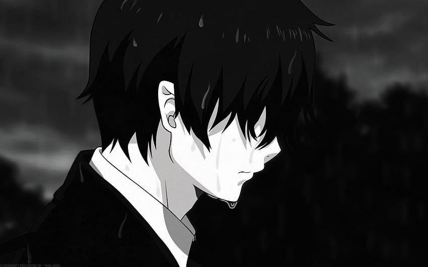 Anime Manga Black And White Desktop PNG Clipart Anime Artwork Black  Black And White Black Hair