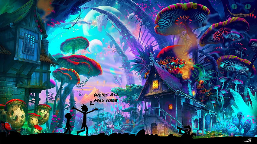 trippy rick and morty HD тапет