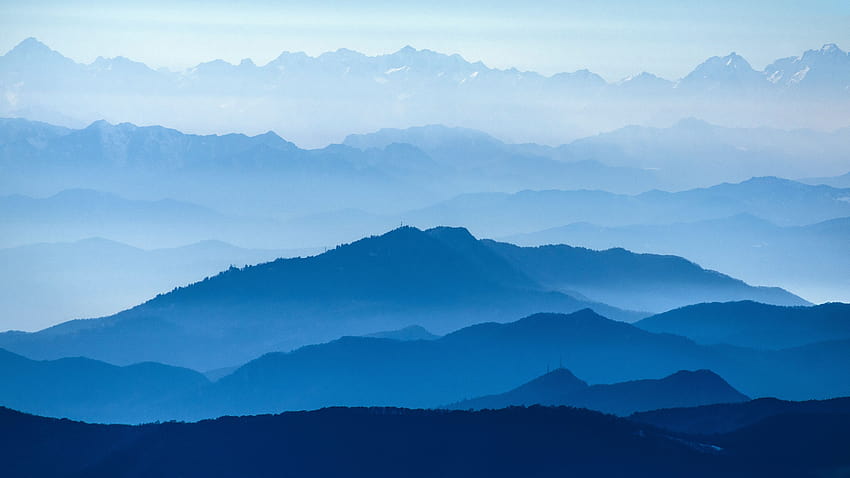 Blue Mountain Layers, pegunungan bubungan biru Wallpaper HD