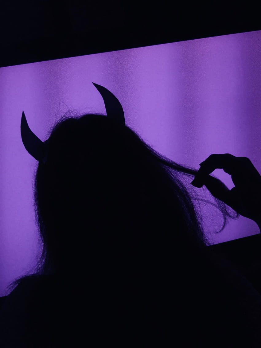 Purple Devil Girl Aesthetic, devil girl shadow HD phone wallpaper ...