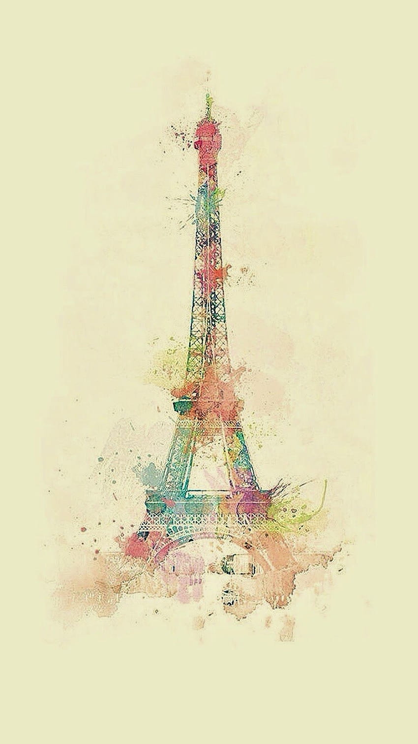 ↑↑탭하여 앱을 받으세요! 아트 에펠탑 노랑 러블리 일러스트레이션 파리 프랑스 수채화 아이폰 6 플러스, 파리 빈티지 HD 전화 배경 화면