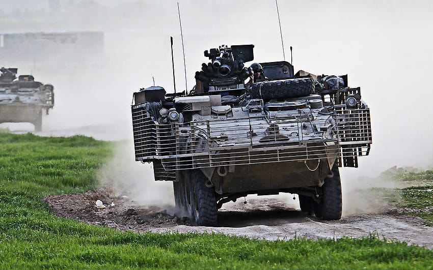 M1126 Stryker, Infantry Carrier Vehicle, Американска бронирана машина, Бронетранспортьор, Американска армия, Американски модерни бронирани машини, САЩ, General Dynamics Land Systems с резолюция 2560x1600. Висококачествен автомобил stryker HD тапет