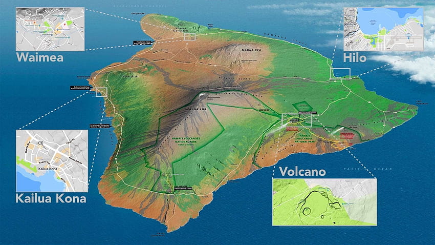Big Island Districts: Kona, Hilo, Volcano and Waimea HD wallpaper