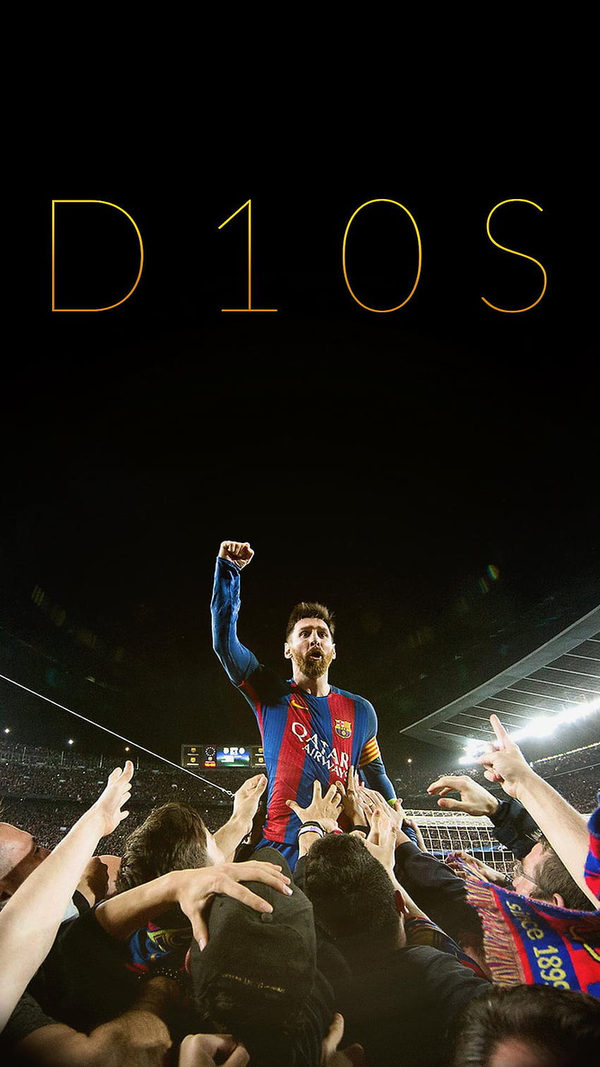 Lionel Messi célèbre avec les fans après que le FC Barcelone ait réalisé le plus grand retour de l'histoire pour gagner 6, messi contre le psg Fond d'écran de téléphone HD