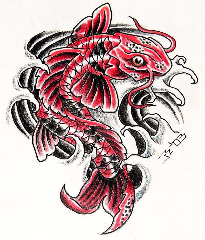 Koi Fish Tattoo Designs Galeria tatuaży Tattoo Designs Koi Fish, japoński tatuaż koi Tapeta na telefon HD