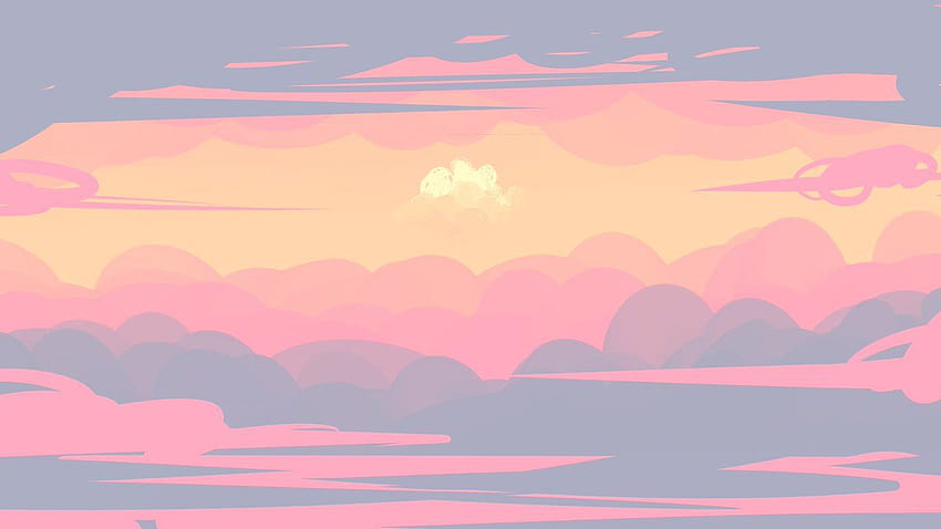 Pastel Landscape, estética rosa paisaje fondo de pantalla