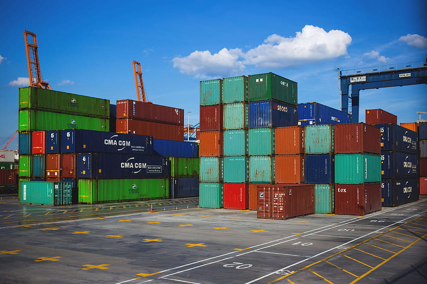 503270 бизнес, товарни контейнери, щайга, износ, товари, внос, индустрия, на открито, транспортни контейнери, съхранение, склад HD тапет