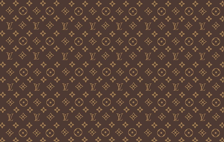 patterns, brown, brown, patterns, Louis Vuitton, fon, yellow and white louis vuitton HD wallpaper