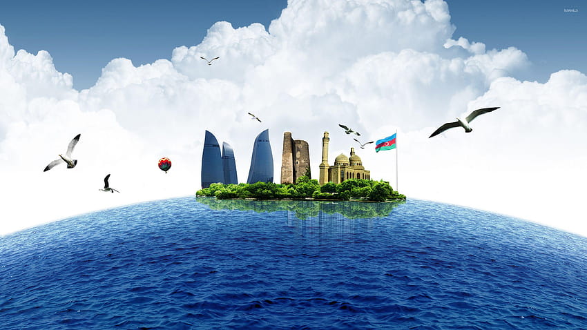 島としてのバクー、アゼルバイジャン 高画質の壁紙
