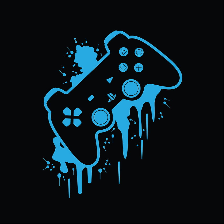 Playstation Controller poster painting, typical gamer logo HD phone wallpaper