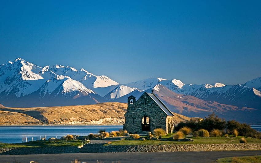 Neuseeland+Landschaft, See in Neuseeland HD-Hintergrundbild