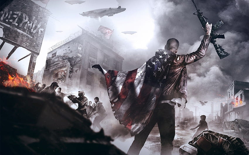 2849017 / video games concept art homefront homefront the revolution weapon flag american flag, the american revolution HD wallpaper