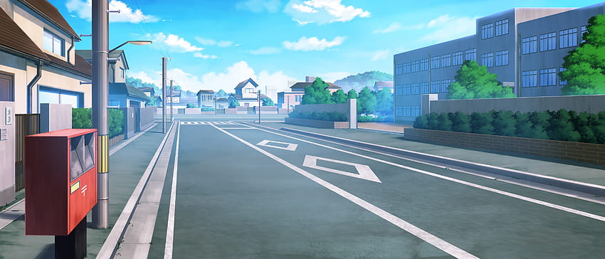 School, Buildings, Anime Street HD wallpaper | Pxfuel