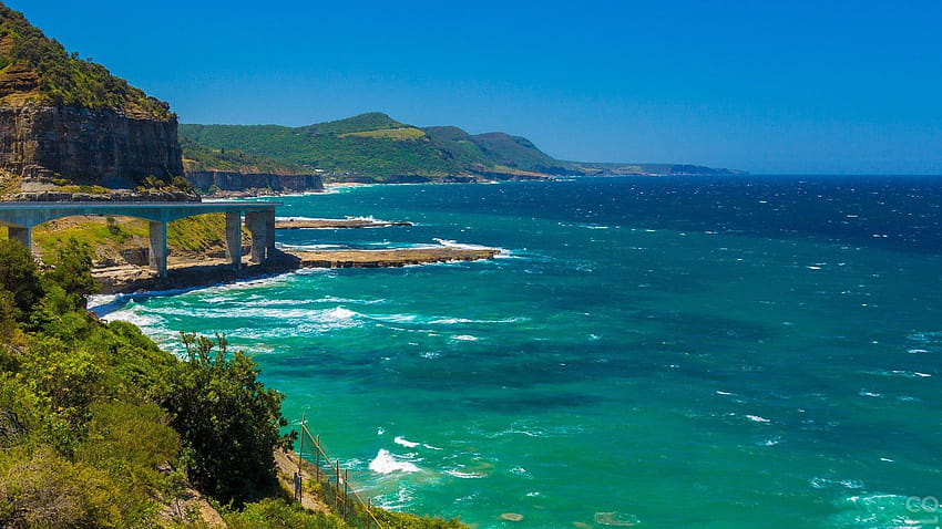 Sea Cliff Bridge on the East Coast of Australia. : HD wallpaper