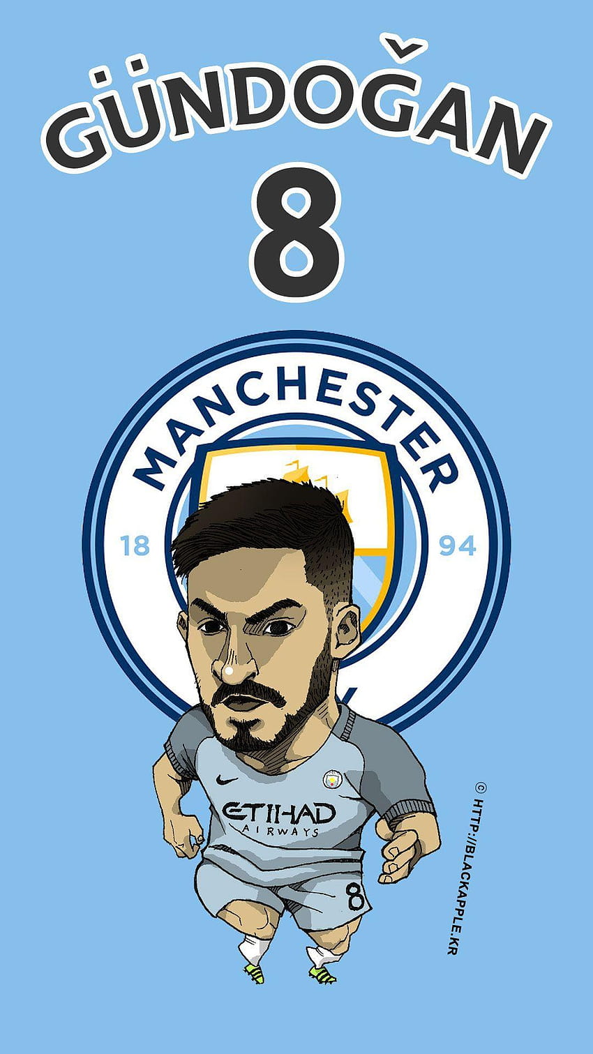 Manchester City No.8 Ilkay Gundogan Fan Art wallpaper ponsel HD