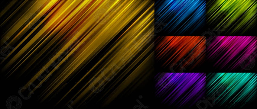 Set of abstract blue, yellow, green, red, pink, purple stripe HD wallpaper