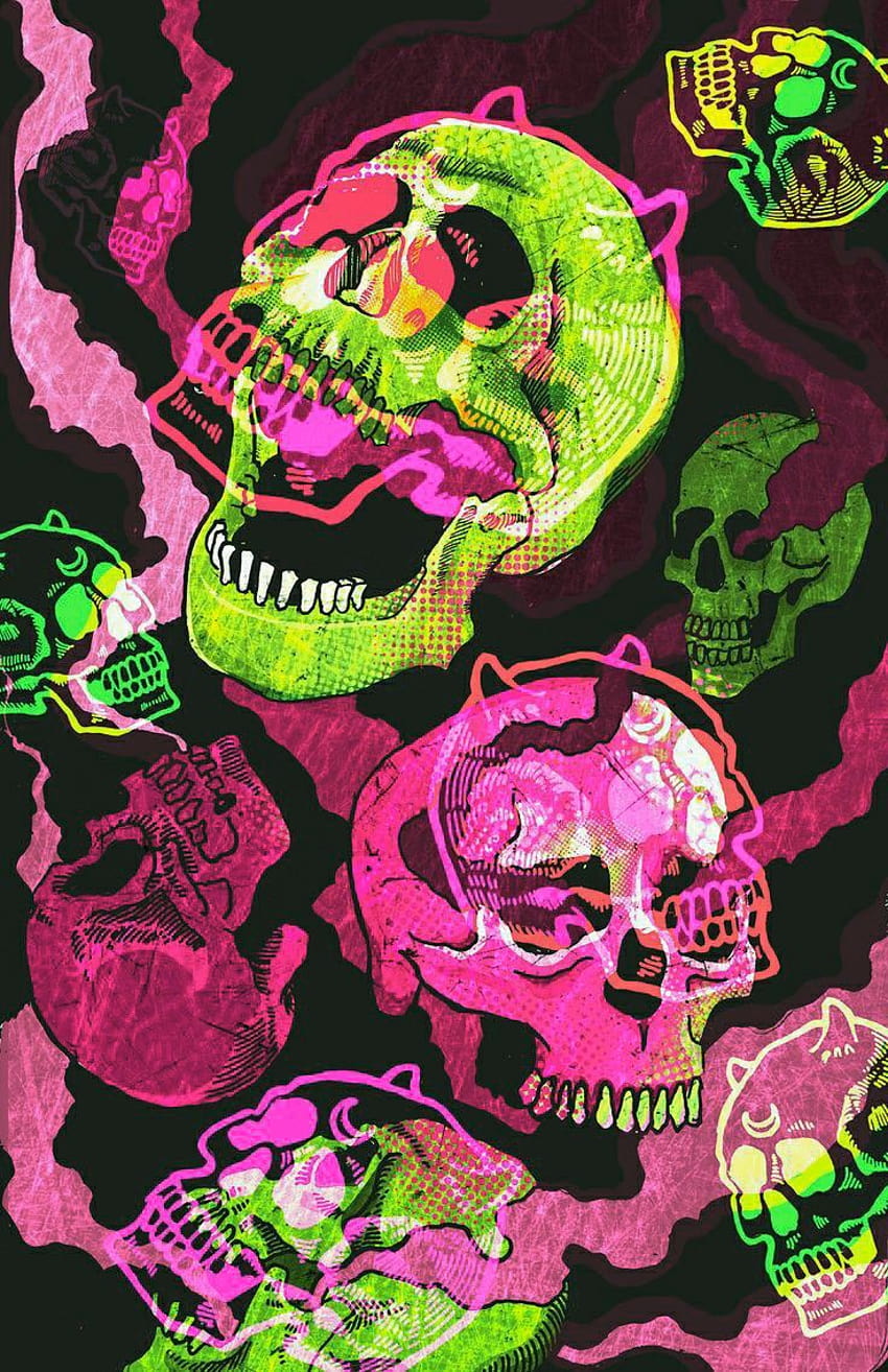 Trippy Skulls Purple Wallpapers  Skull Wallpapers for iPhone 4k
