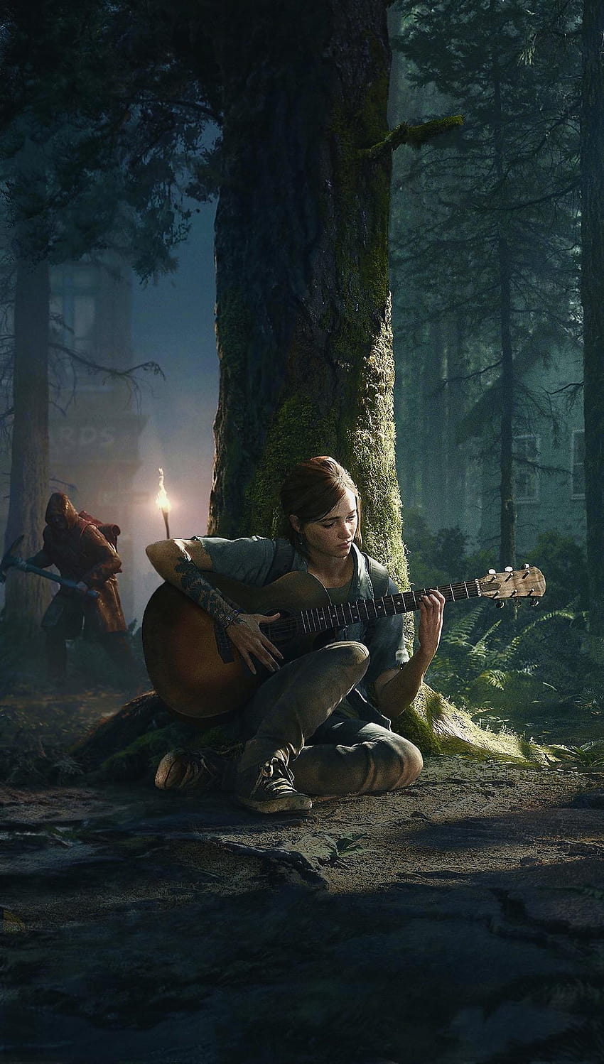 Download wallpaper Ellie, Ellie, ps4, some of us, the last of us part 2,  game art, section games in resolution 1366x768