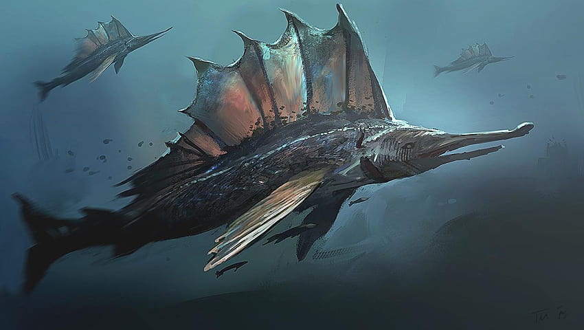Fisch Unterwasserwelt Tiermalerei Kunst, Segelfisch HD-Hintergrundbild