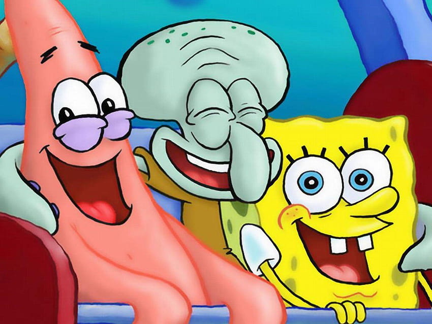 Spongebob Squarepants, Patrick Star, dan Tentakel Squidward Wallpaper HD