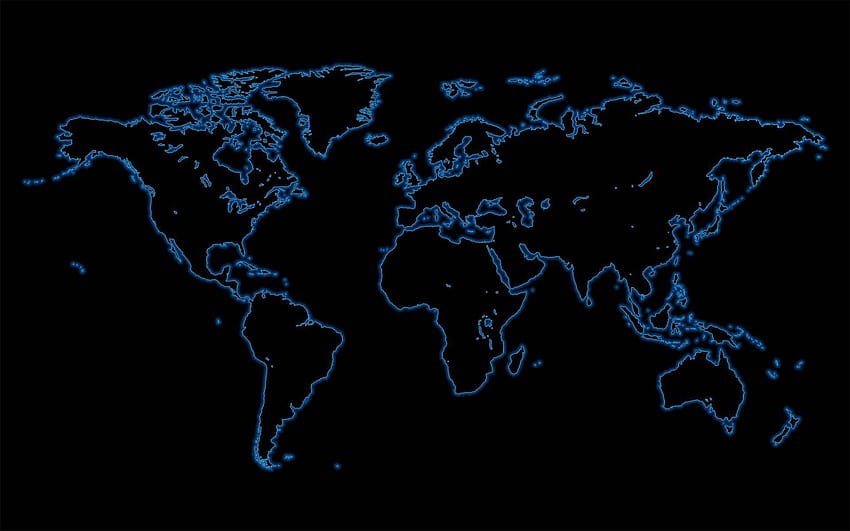 Mapa świata 3D Najlepsza mapa świata Nowa, czarna mapa świata Tapeta HD